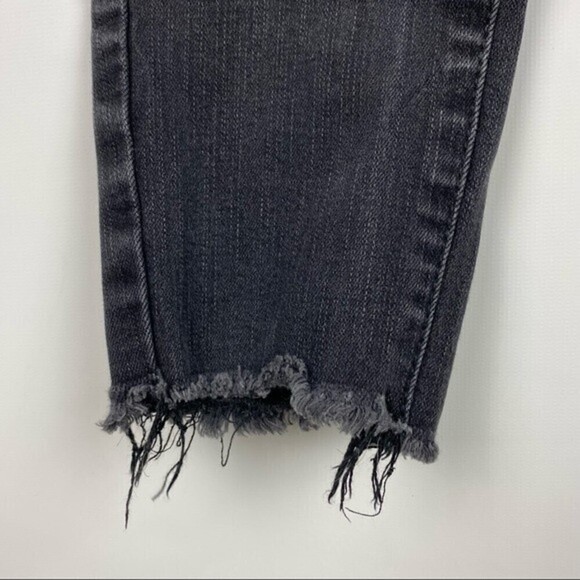 Aero High-Rise Jeans Womens Faded Black Size 4 Stretch Denim Distressed Pants - Picture 8 of 10